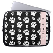 Muster, Dog Paws, Schwarz und Weiß, Ihr Name Laptopschutzhülle (Vorderseite)