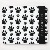 Muster, Dog Paws, Schwarz und Weiß, Ihr Name Mousepad (Vorne)