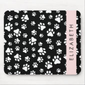 Muster, Dog Paws, Schwarz und Weiß, Ihr Name Mousepad (Vorne)