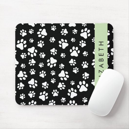 Muster, Dog Paws, Schwarz und Weiß, Ihr Name Mousepad (Mit Mouse)