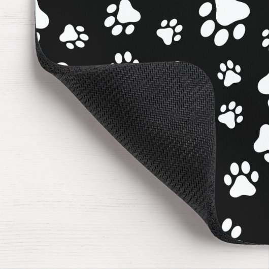 Muster, Dog Paws, Schwarz und Weiß, Ihr Name Mousepad (Ecke)