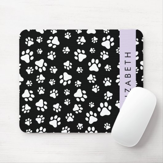 Muster, Dog Paws, Schwarz und Weiß, Ihr Name Mousepad (Mit Mouse)