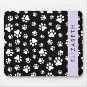 Muster, Dog Paws, Schwarz und Weiß, Ihr Name Mousepad (Vorne)