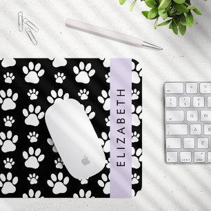 Muster, Dog Paws, Schwarz und Weiß, Ihr Name Mousepad