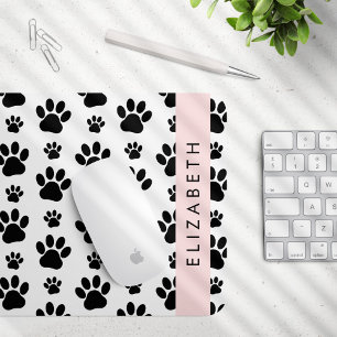 Muster, Dog Paws, Schwarz und Weiß, Ihr Name Mousepad