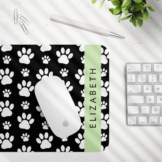 Muster, Dog Paws, Schwarz und Weiß, Ihr Name Mousepad