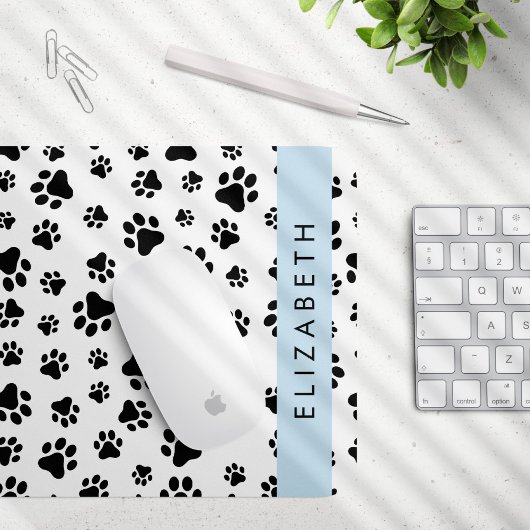 Muster, Dog Paws, Schwarz und Weiß, Ihr Name Mousepad