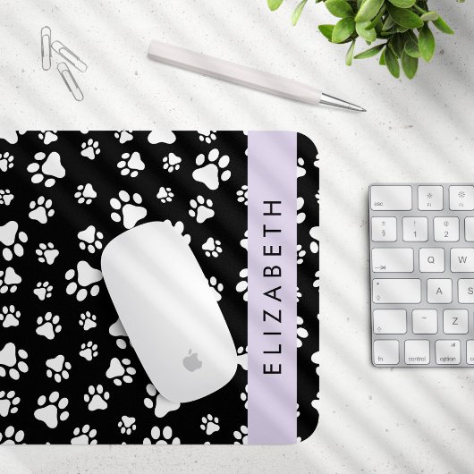 Muster, Dog Paws, Schwarz und Weiß, Ihr Name Mousepad