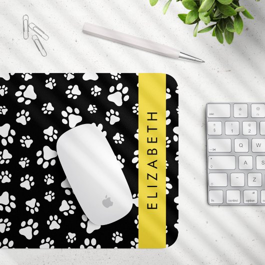 Muster, Dog Paws, Schwarz und Weiß, Ihr Name Mousepad