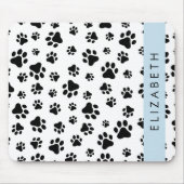 Muster, Dog Paws, Schwarz und Weiß, Ihr Name Mousepad (Vorne)