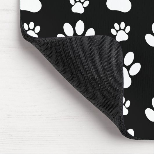 Muster, Dog Paws, Schwarz und Weiß, Ihr Name Mousepad (Ecke)