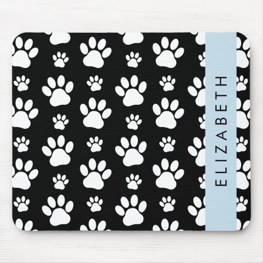 Muster, Dog Paws, Schwarz und Weiß, Ihr Name Mousepad (Vorne)