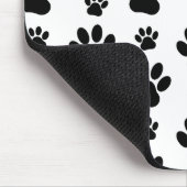 Muster, Dog Paws, Schwarz und Weiß, Ihr Name Mousepad (Ecke)