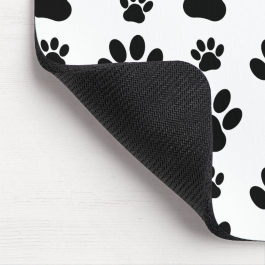 Muster, Dog Paws, Schwarz und Weiß, Ihr Name Mousepad (Ecke)