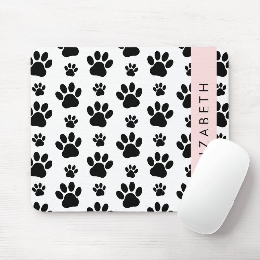Muster, Dog Paws, Schwarz und Weiß, Ihr Name Mousepad (Mit Mouse)