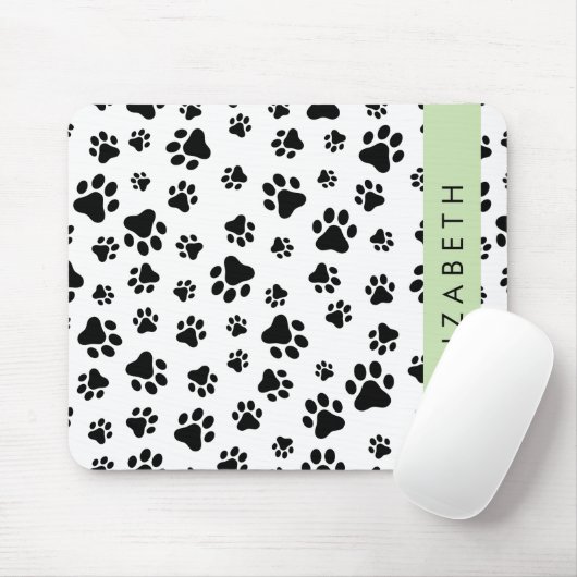 Muster, Dog Paws, Schwarz und Weiß, Ihr Name Mousepad (Mit Mouse)