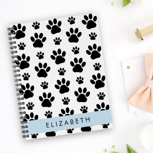 Muster, Dog Paws, Schwarz und Weiß, Ihr Name Planer