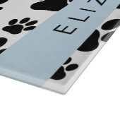 Muster, Dog Paws, Schwarz und Weiß, Ihr Name Schneidebrett (Ecke)