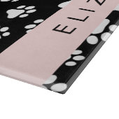 Muster, Dog Paws, Schwarz und Weiß, Ihr Name Schneidebrett (Ecke)