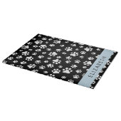 Muster, Dog Paws, Schwarz und Weiß, Ihr Name Schneidebrett (Ecke)