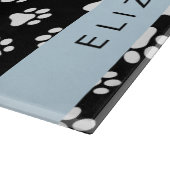 Muster, Dog Paws, Schwarz und Weiß, Ihr Name Schneidebrett (Ecke)