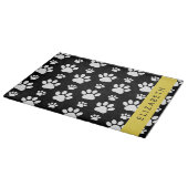 Muster, Dog Paws, Schwarz und Weiß, Ihr Name Schneidebrett (Ecke)