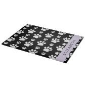 Muster, Dog Paws, Schwarz und Weiß, Ihr Name Schneidebrett (Ecke)