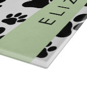 Muster, Dog Paws, Schwarz und Weiß, Ihr Name Schneidebrett (Ecke)
