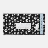 Muster, Dog Paws, Schwarz und Weiß, Ihr Name Schreibtischunterlage (Tastatur & Maus)