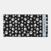 Muster, Dog Paws, Schwarz und Weiß, Ihr Name Schreibtischunterlage (Vorderseite)