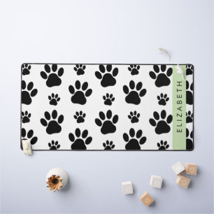 Muster, Dog Paws, Schwarz und Weiß, Ihr Name Schreibtischunterlage