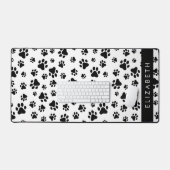 Muster, Dog Paws, Schwarz und Weiß, Ihr Name Schreibtischunterlage (Tastatur & Maus)