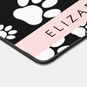 Muster, Dog Paws, Schwarz und Weiß, Ihr Name Schreibtischunterlage (Ecke)