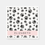 Muster, Dog Paws, Schwarz und Weiß, Ihr Name Serviette (Vorderseite)
