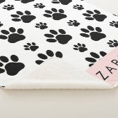 Muster, Dog Paws, Schwarz und Weiß, Ihr Name Sherpadecke (3/4)