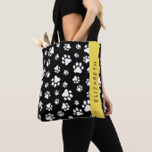 Muster, Dog Paws, Schwarz und Weiß, Ihr Name Tasche (Von Nahem)
