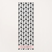 Muster, Dog Paws, Schwarz und Weiß, Ihr Name Yogamatte (Vorderseite)