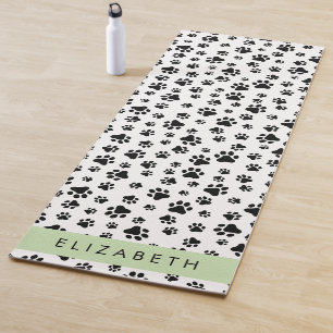 Muster, Dog Paws, Schwarz und Weiß, Ihr Name Yogamatte