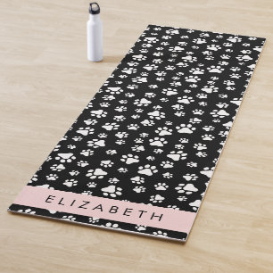 Muster, Dog Paws, Schwarz und Weiß, Ihr Name Yogamatte