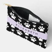 Muster, Dog Paws, Schwarz und Weiß, Ihr Name Zubehörtasche (Offen)
