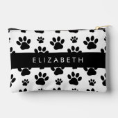 Muster, Dog Paws, Schwarz und Weiß, Ihr Name Zubehörtasche (Rückseite)
