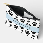 Muster, Dog Paws, Schwarz und Weiß, Ihr Name Zubehörtasche (Offen)