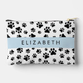 Muster, Dog Paws, Schwarz und Weiß, Ihr Name Zubehörtasche (Rückseite)