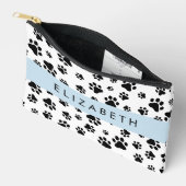 Muster, Dog Paws, Schwarz und Weiß, Ihr Name Zubehörtasche (Offen)