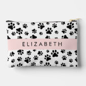 Muster, Dog Paws, Schwarz und Weiß, Ihr Name Zubehörtasche (Rückseite)