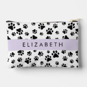 Muster, Dog Paws, Schwarz und Weiß, Ihr Name Zubehörtasche (Rückseite)