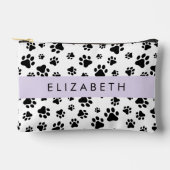 Muster, Dog Paws, Schwarz und Weiß, Ihr Name Zubehörtasche (Vorderseite)