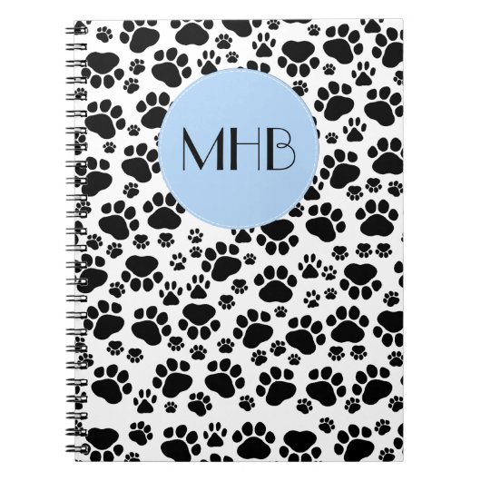 Muster, Dogenpfosten, Schwarz und Weiß, Monogramm Notizblock (Vorderseite)