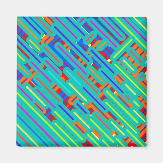 Muster Dress Shirt - farbenfrohe Streifen Muster Magnet (Vorne)