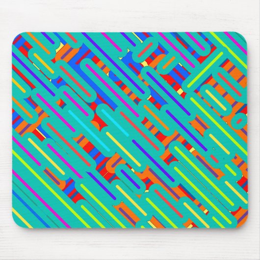Muster Dress Shirt - farbenfrohe Streifen Muster Mousepad (Vorne)